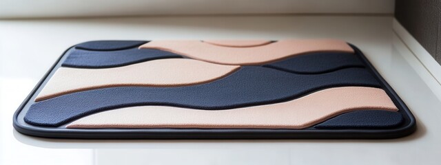 Modern Abstract Design Bath Mat in Contemporary Colors for Stylish Bathroom Decor