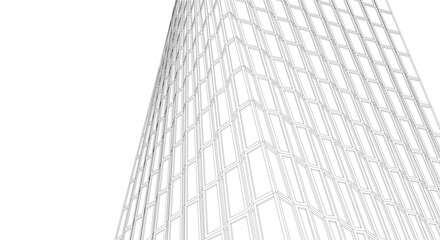 Fototapeta premium Modern Glass Facade Skyscrapers. Minimalist Architectural Urban Skyline with Contemporary Buildings