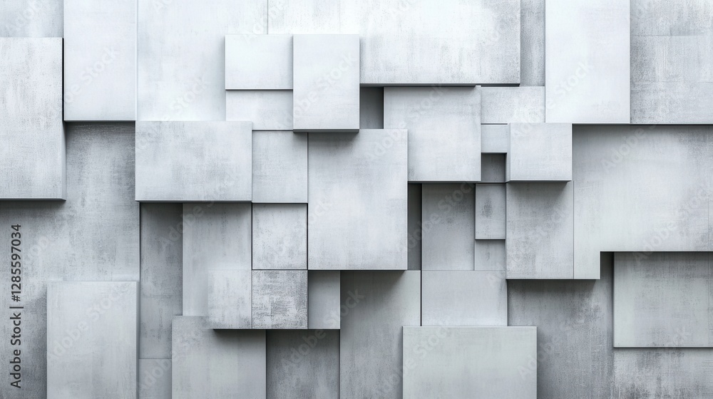 Poster abstract gray concrete wall with geometric shapes and patterns in modern minimalist design