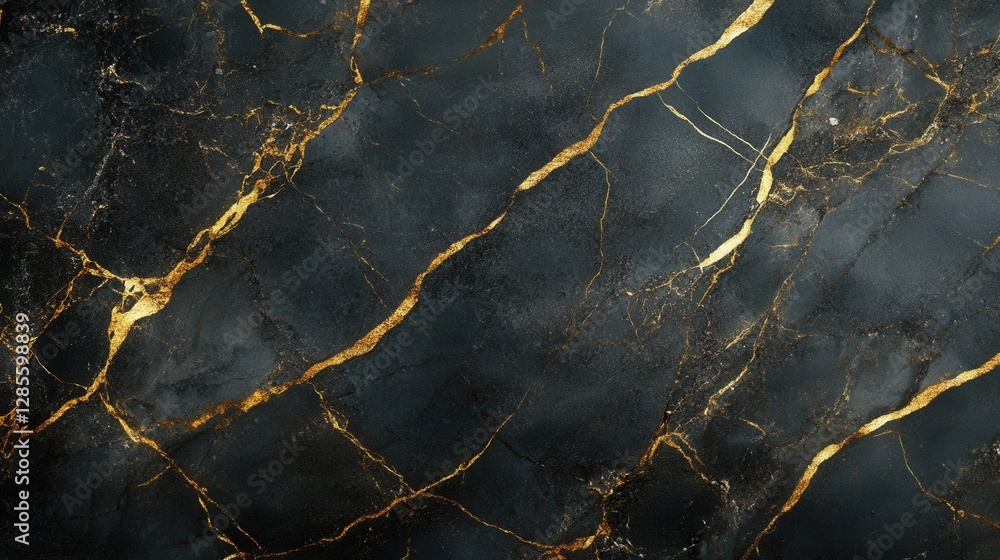 Aufkleber black and gold marble texture with elegant veins and rich patterns for background use