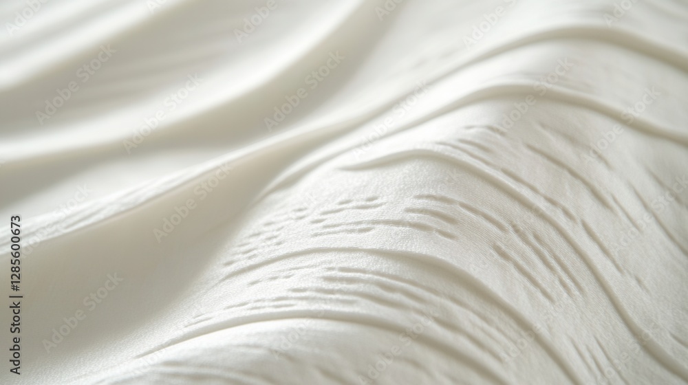 Poster elegant white fabric with subtle texture and soft draping for textile photography