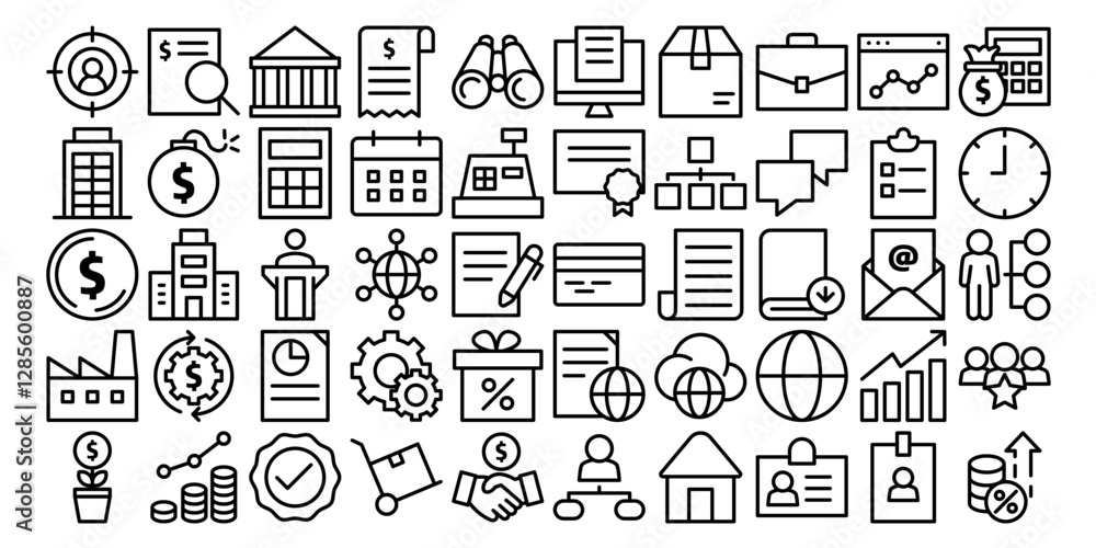Aufkleber simple set business icon template editable. finance pack symbol vector sign isolated on white backgr