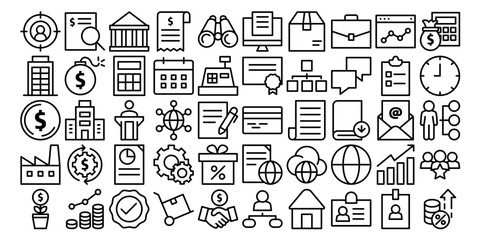 Simple Set business icon template editable. Finance pack symbol vector sign isolated on white background illustration for graphic and web design