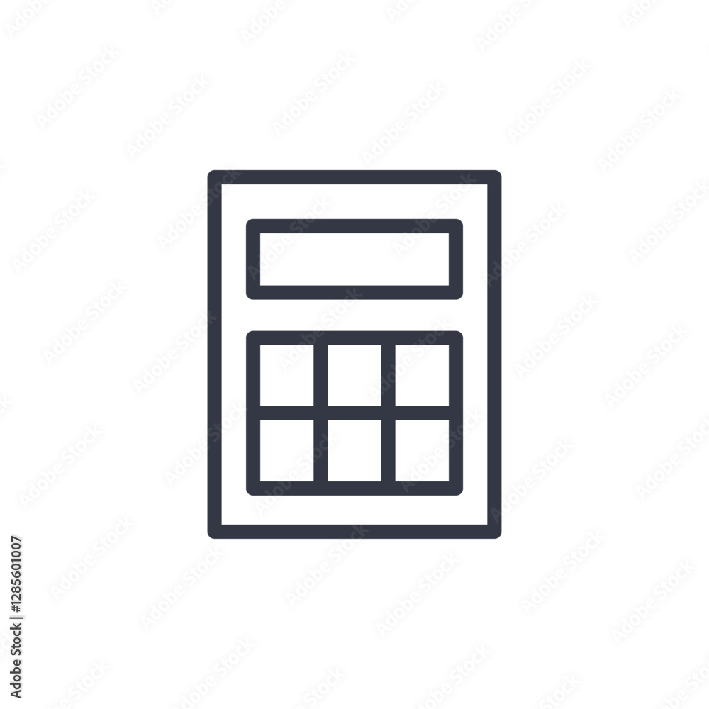 Poster calculator icon symbol vector sign isolated on white background illustration for graphic and web design