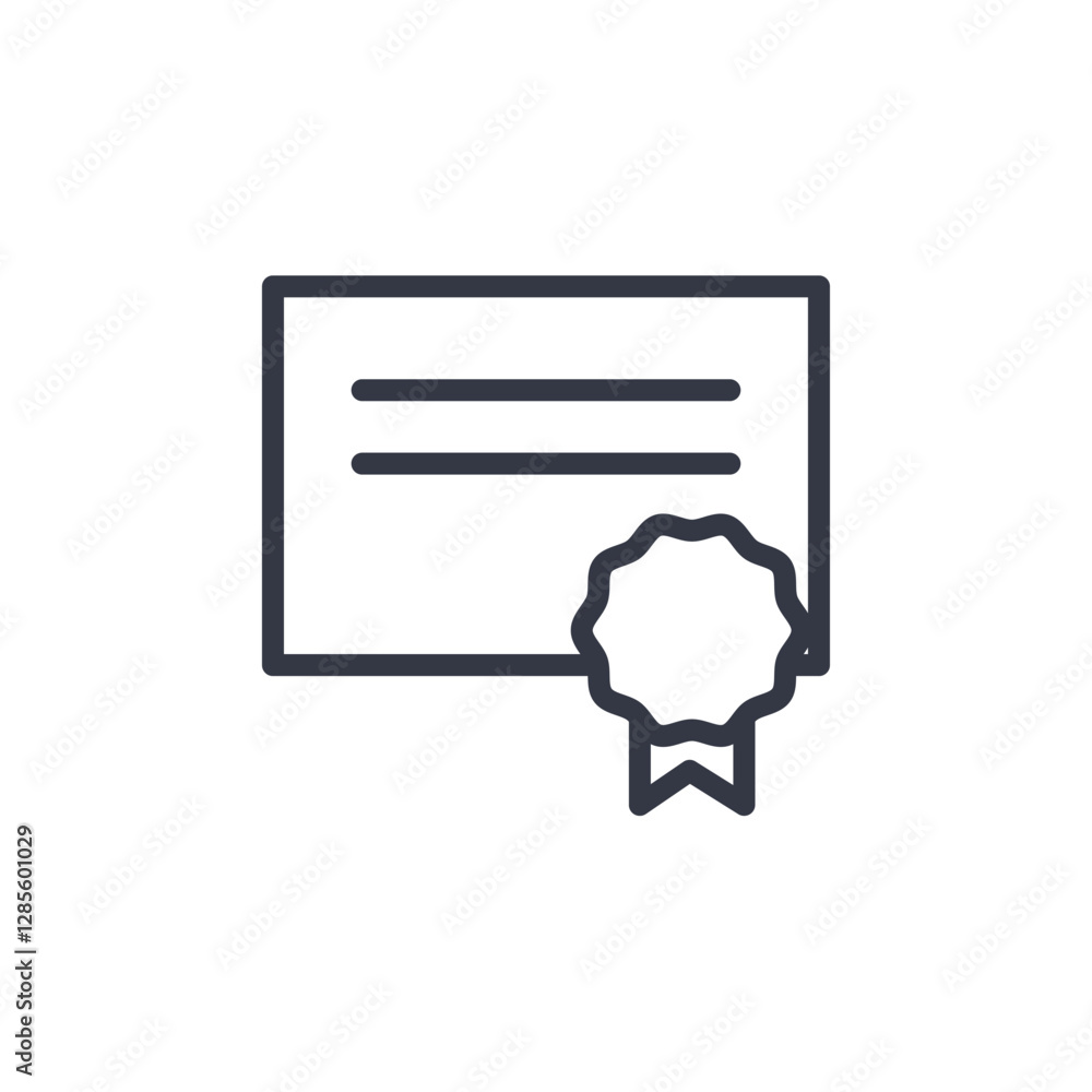 Poster certificate icon symbol vector sign isolated on white background illustration for graphic and web de