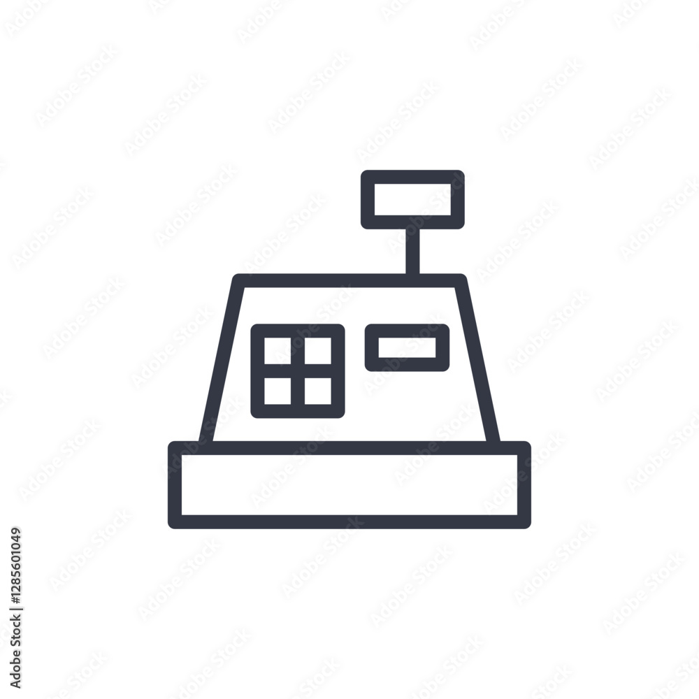 Aufkleber cash register icon symbol vector sign isolated on white background illustration for graphic and web 