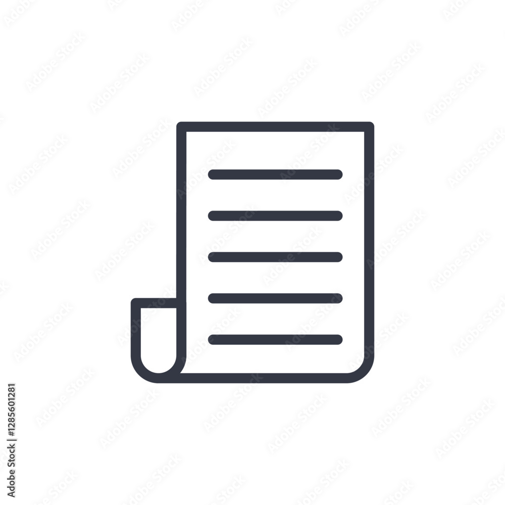 Aufkleber document icon symbol vector sign isolated on white background illustration for graphic and web desig