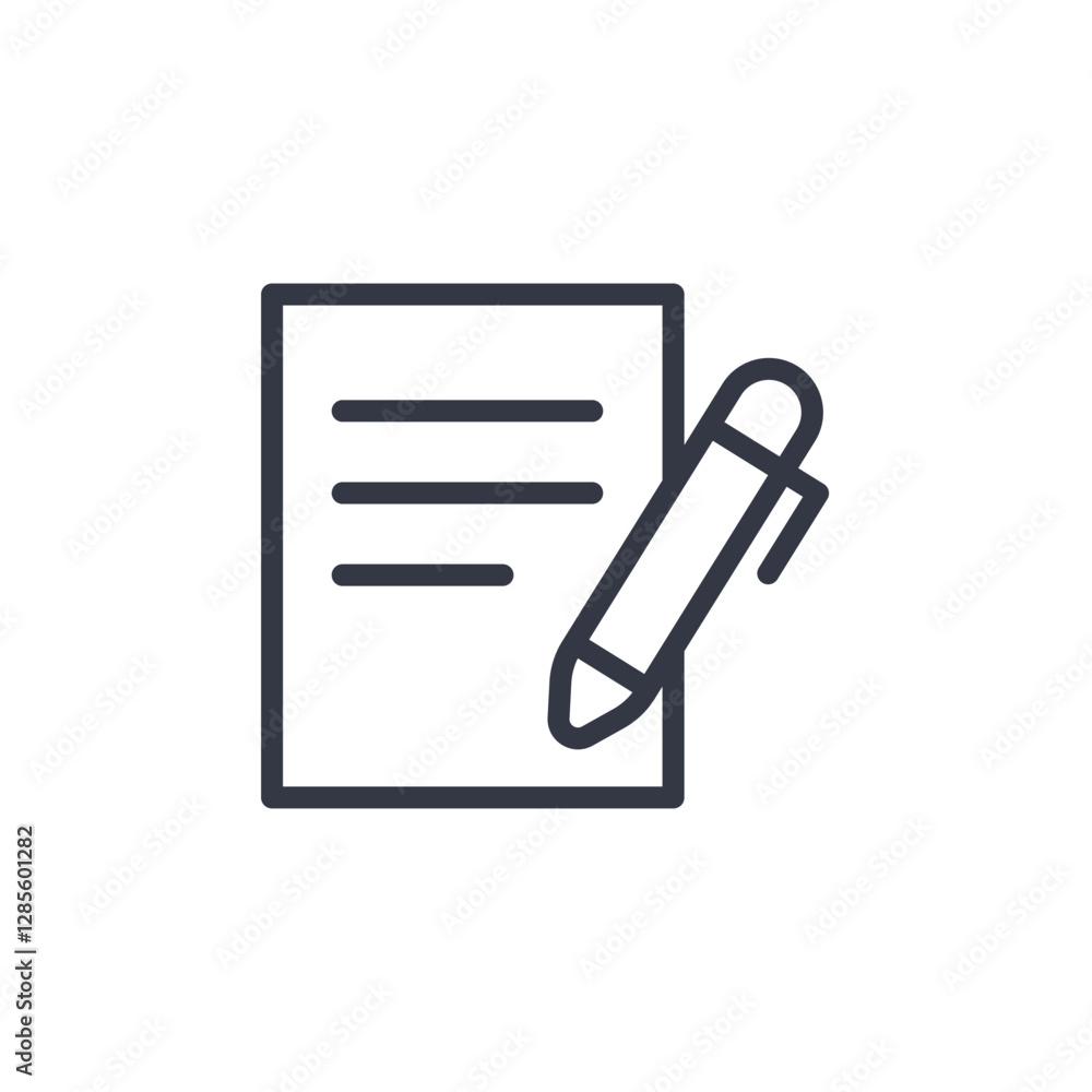 Poster contract icon symbol vector sign isolated on white background illustration for graphic and web design