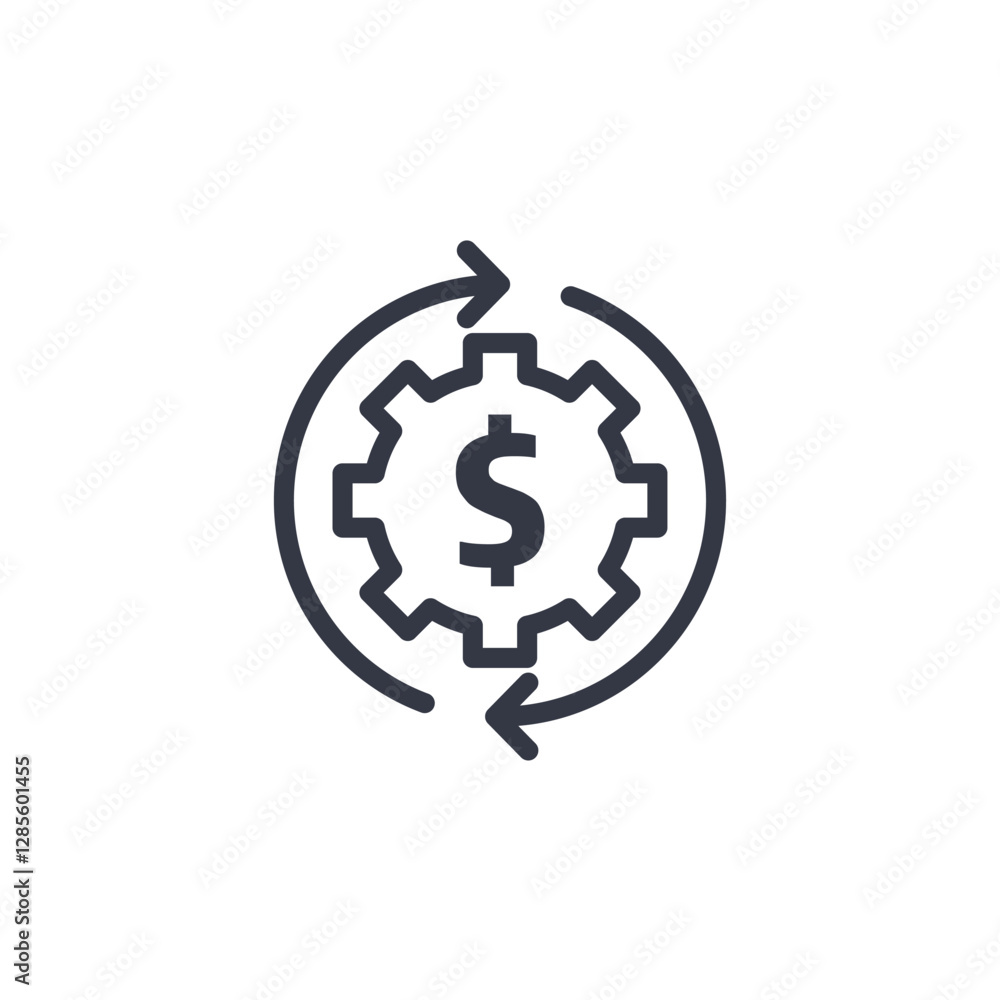 Poster finance flow icon symbol vector sign isolated on white background illustration for graphic and web d