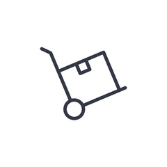 Hand truck delivery icon symbol vector sign isolated on white background illustration for graphic and web design
