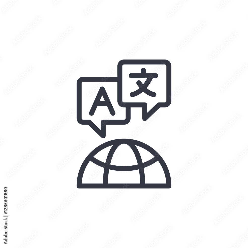 Aufkleber language icon symbol vector sign isolated on white background illustration for graphic and web desig