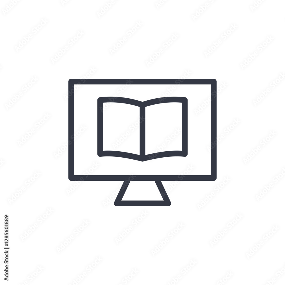 Poster learning icon symbol vector sign isolated on white background illustration for graphic and web desig