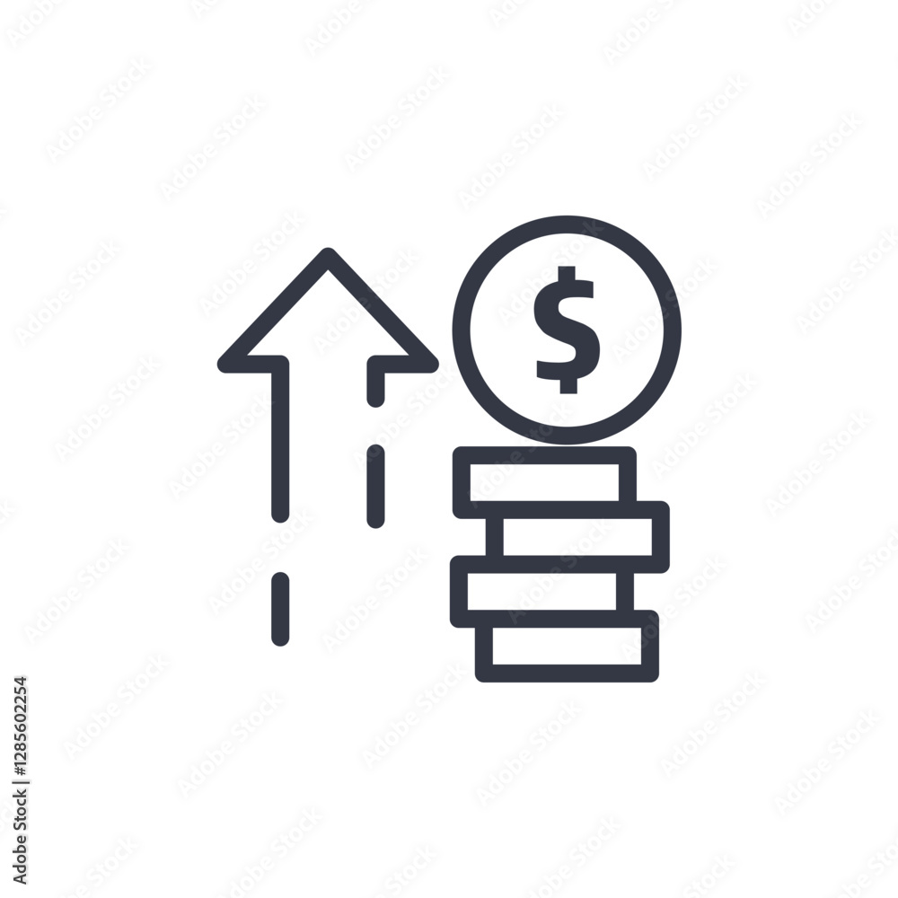 Poster profit icon symbol vector sign isolated on white background illustration for graphic and web design