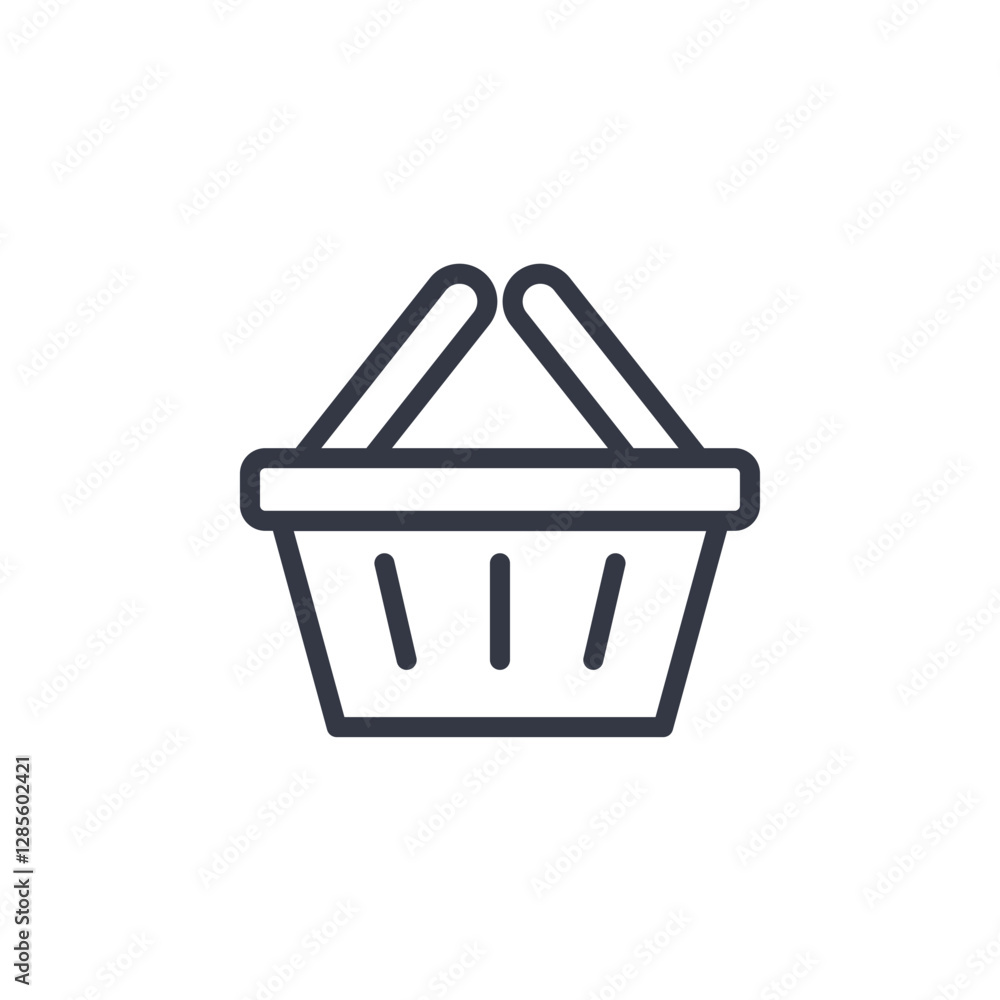 Poster shopping basket icon symbol vector sign isolated on white background illustration for graphic and we