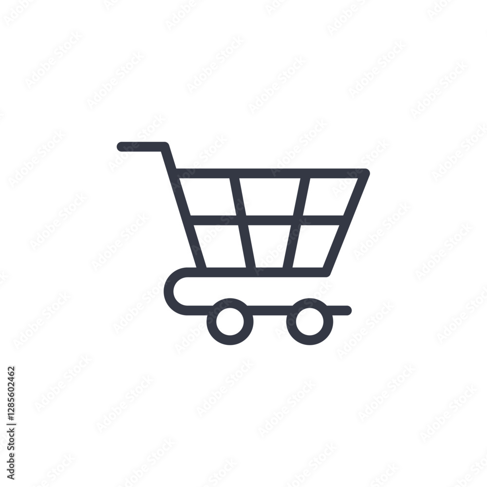 Poster shopping cart icon symbol vector sign isolated on white background illustration for graphic and web 