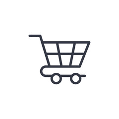 shopping cart icon symbol vector sign isolated on white background illustration for graphic and web design