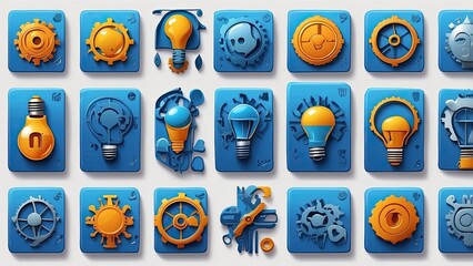 "Competency Icon Set: Showcasing Skills, Expertise, and Abilities in a Sleek Flat Design"