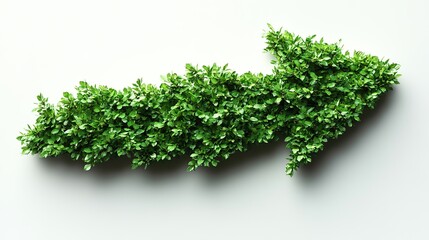 Obraz premium Green arrow illustration pointing towards a sustainable future, symbolizing eco-friendly progress and sustainability on a white background.