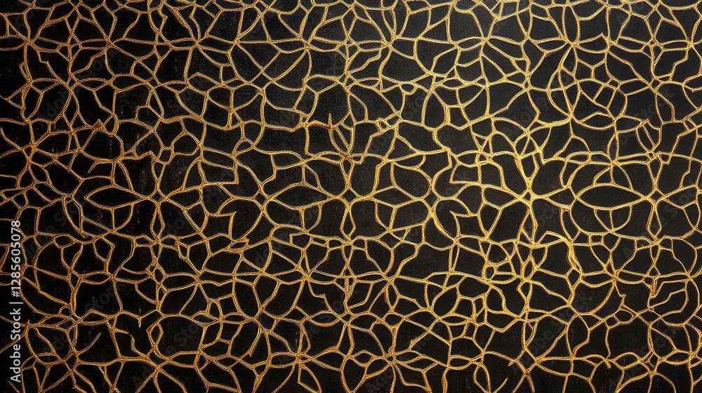Poster elegant black and gold abstract pattern with organic lines and shapes for creative design use