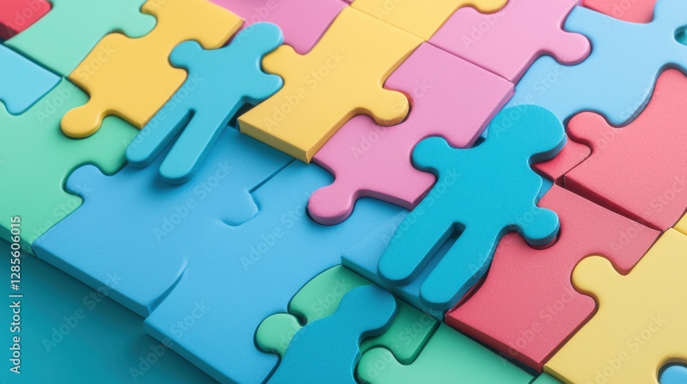 Aufkleber a vibrant arrangement of colorful puzzle pieces symbolizing the power of problem solving to unlock n