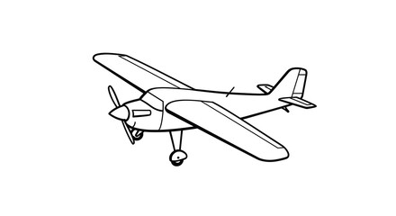 Vintage Airplane Drawing Propeller Wings Tail Flight Aviation