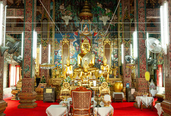 temple's interior in the northern part of Thailand, showing the calm, respective of the place.