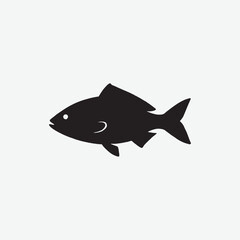 Download a high-quality black fish silhouette vector on a white background. Perfect for logos, icons, marine-themed designs, fishing graphics, and more. 