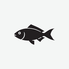 Download a high-quality black fish silhouette vector on a white background. Perfect for logos, icons, marine-themed designs, fishing graphics, and more. 