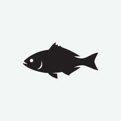 Download a high-quality black fish silhouette vector on a white background. Perfect for logos, icons, marine-themed designs, fishing graphics, and more. 