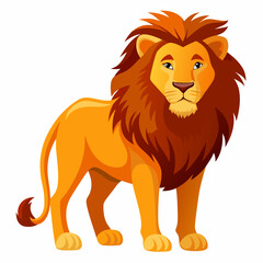 African Lion Vector Art on White Background