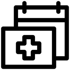 Medical appointment. Editable stroke vector icon.