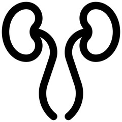 Kidney function test. Editable stroke vector icon.