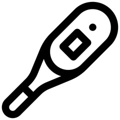 Thermometer. Editable stroke vector icon.