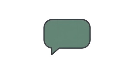 Naklejka premium Simple Green Speech Bubble Communication Dialog Chat Message Icon