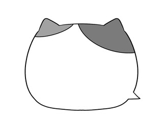 白黒　三毛猫の吹き出し