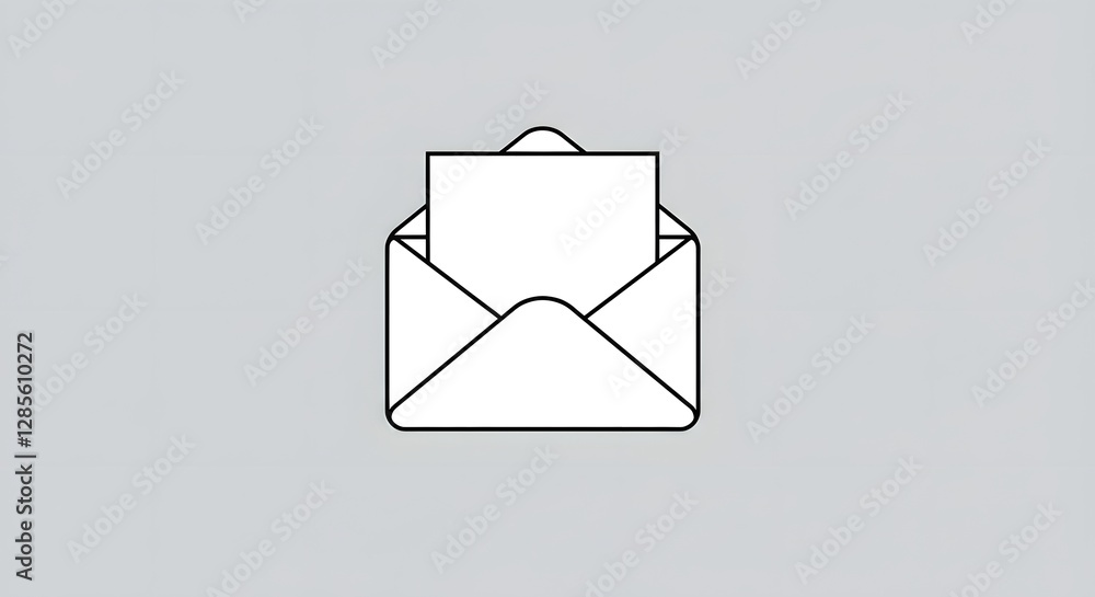 Poster open envelope icon simple mail message communication post letter
