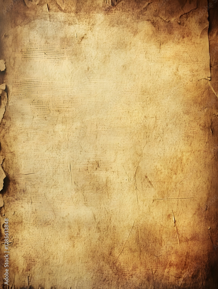 Poster vintage grunge texture of aged paper parchment with rustic worn edges : generative ai
