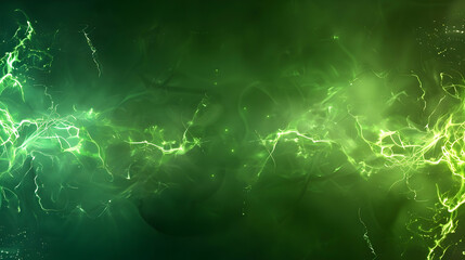 Abstract green energy background with lightning effects, creating a vibrant atmosphere