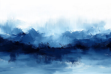 Gentle Blue Brushstrokes in Sky and Denim Shades, Creating a Soft and Serene Layered Effect for Relaxing and Calming Spaces