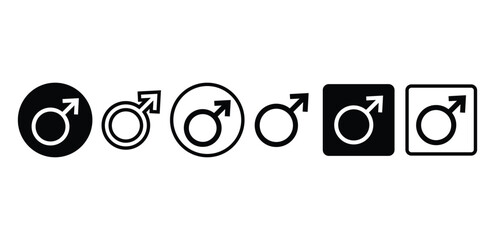 male gender symbol sign icon vector design black white color illustration sets