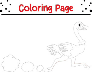 Cute Vulture coloring book page for kids