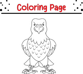 Eagle Coloring Page. Bird coloring book page for kids