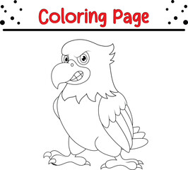 Eagle Coloring Page. Bird coloring book page for kids