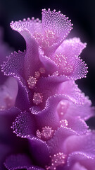 Surreal purple fractal patterns resembling flower bloom beautifully