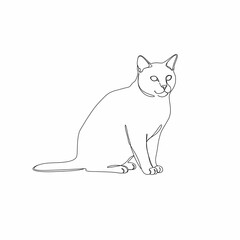 cat outline, drawing for coloring