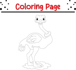 Cute Vulture coloring book page for kids