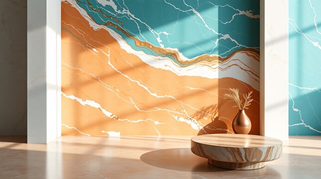 Modern Home Decor: Abstract Patterns and Geometric Wall Art in Minimalist Interior Design