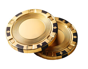 Gold poker chips cut out