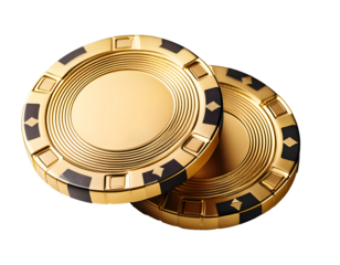 Gold poker chips cut out