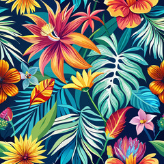 flowers tropical patterns oil painting tie dye scrapbook paper generate ai